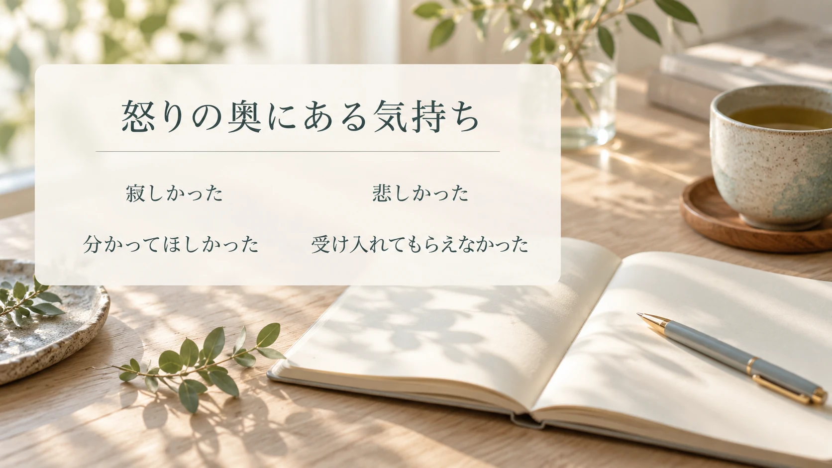 怒りの奥にある寂しさ、悲しさ、分かってほしかった気持ちを言葉にする図